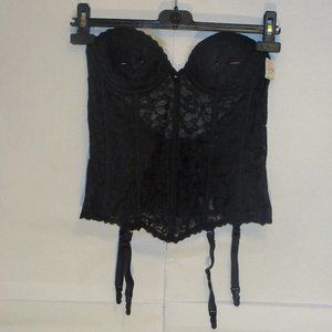 VTG NWT Frederik's of Hollywood Black Corset 34B